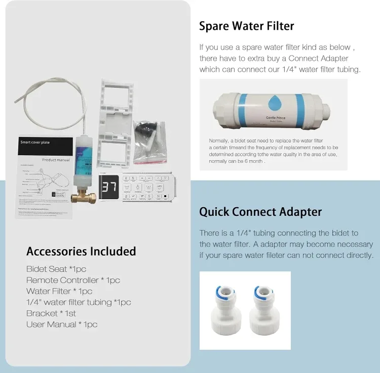 Smart Electric Heated Bidet Seat with Remote Control BNIB image indicator(7)