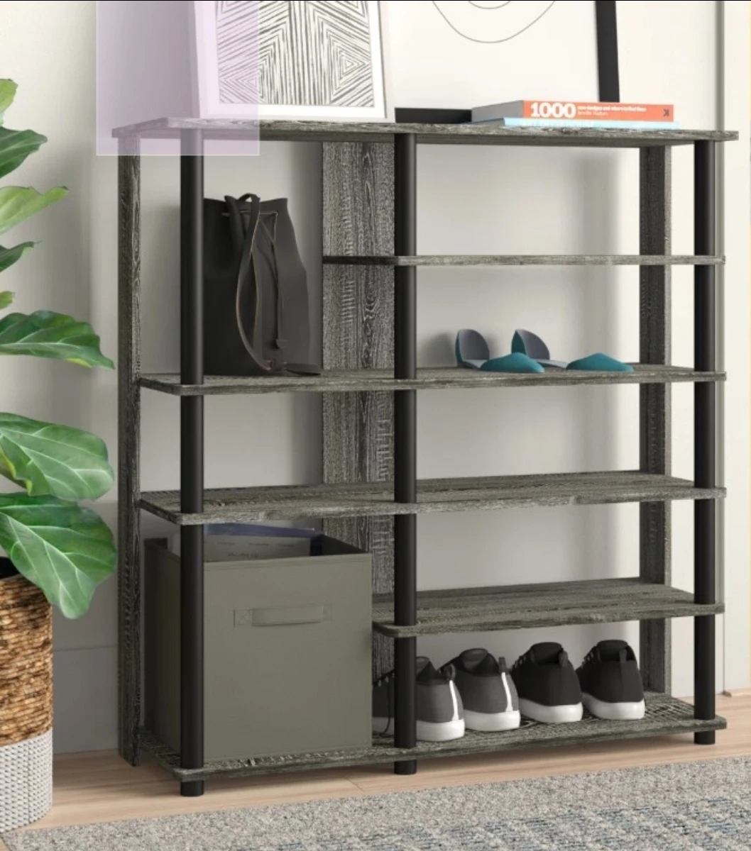 Multi use. 5-Tier Shoe rack, Gray Wood Grain