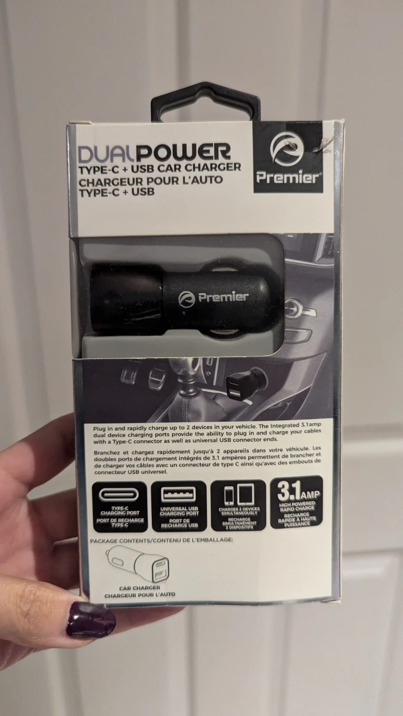 Premier Dual Power USB Car Charger - New in Box! - photo 2