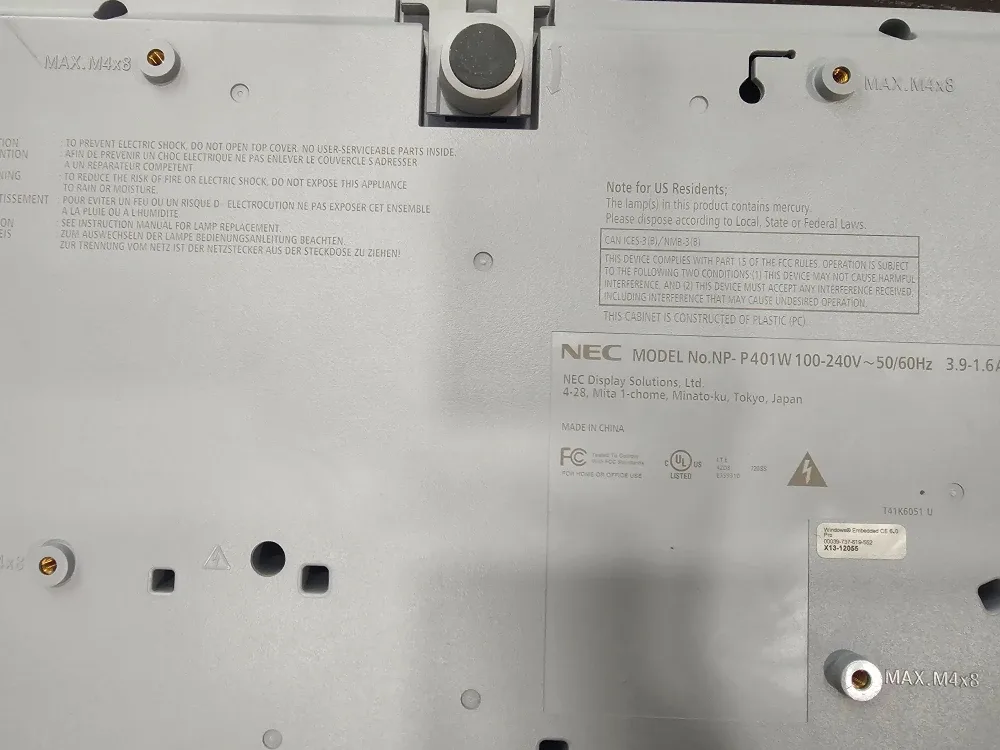 NEC NP-P401W Projector image indicator(5)