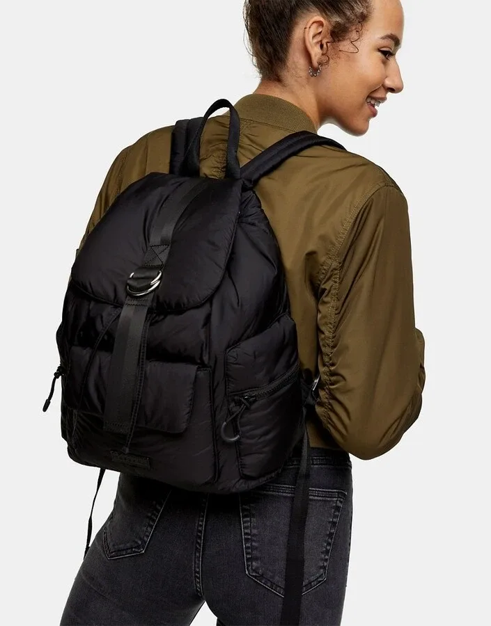 Top Shop Black Nylon Backpack image indicator(7)