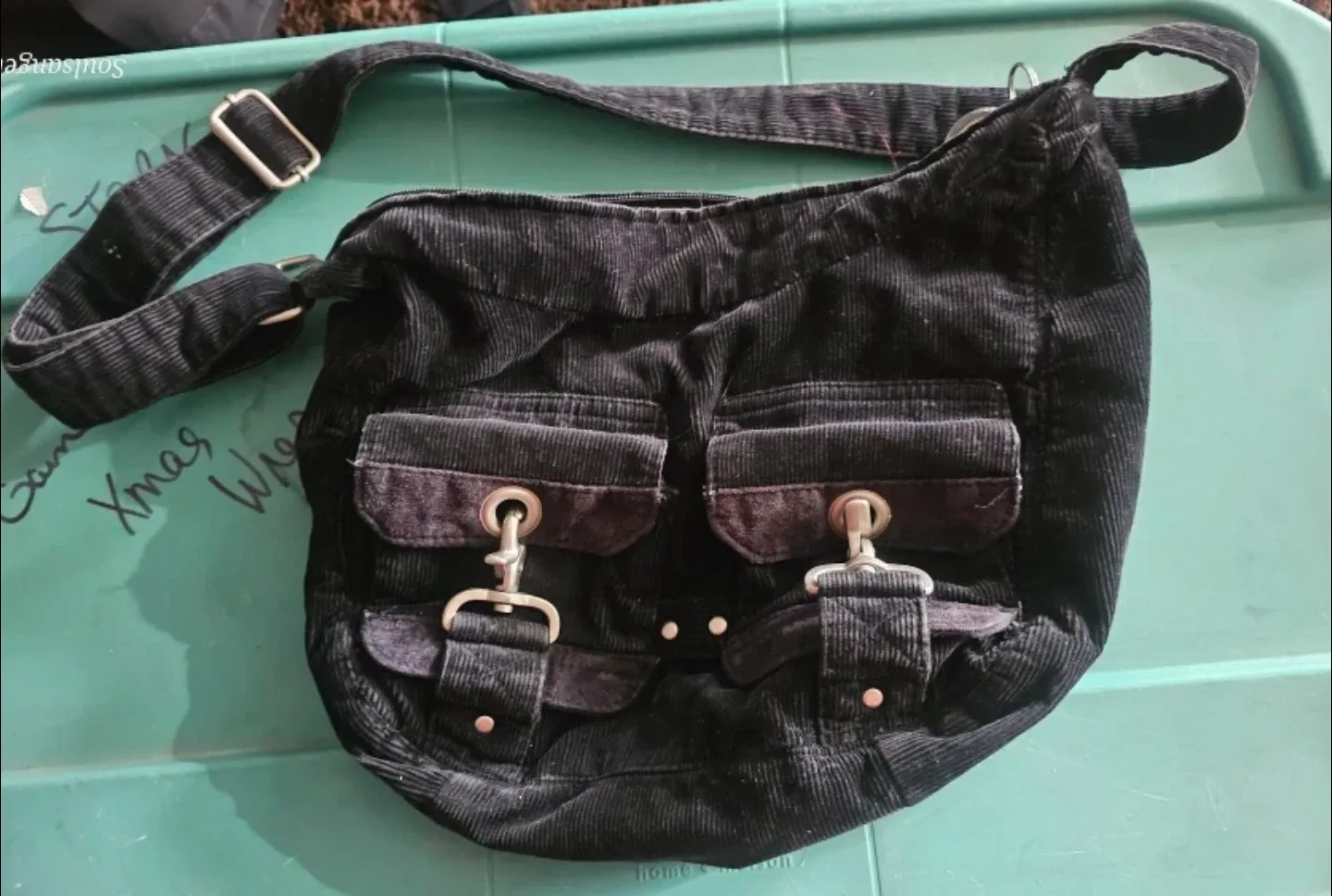 Corduroy shoulder bag