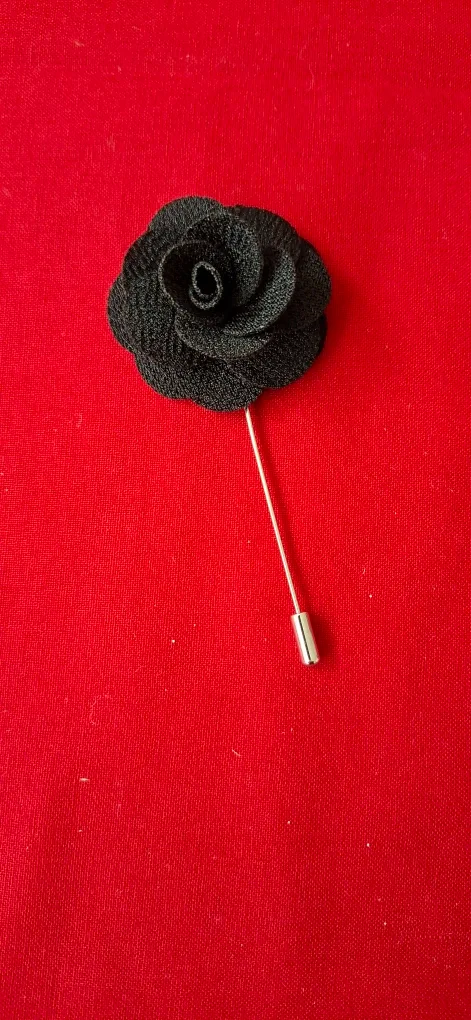 🆕️ Black Fabric Flower Lapel Pin