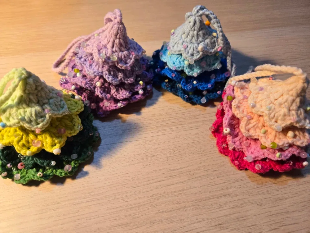 Handmade Crochet Christmas Tree Ornaments, Christmas gift