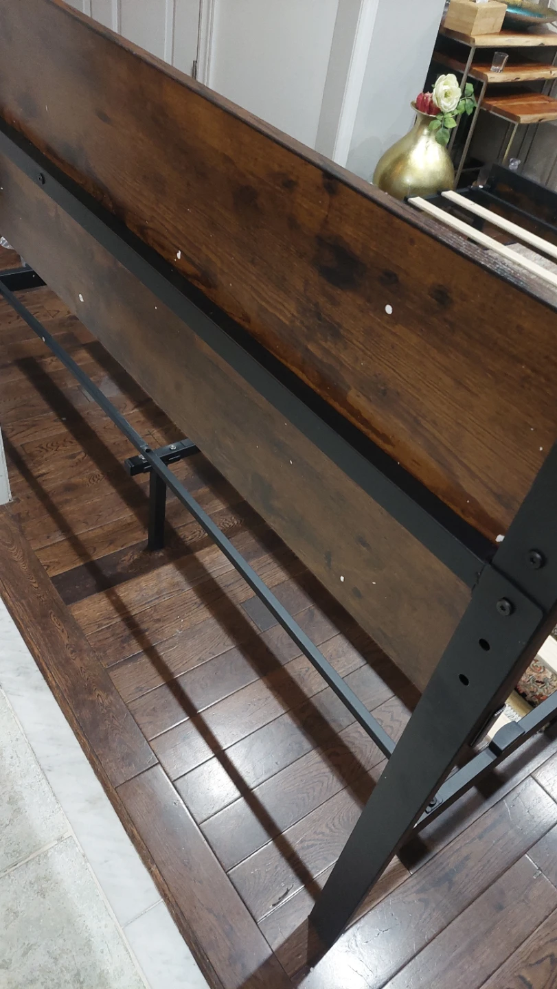 Queen Bed Frame with Headboard - Brown & Black - photo 4