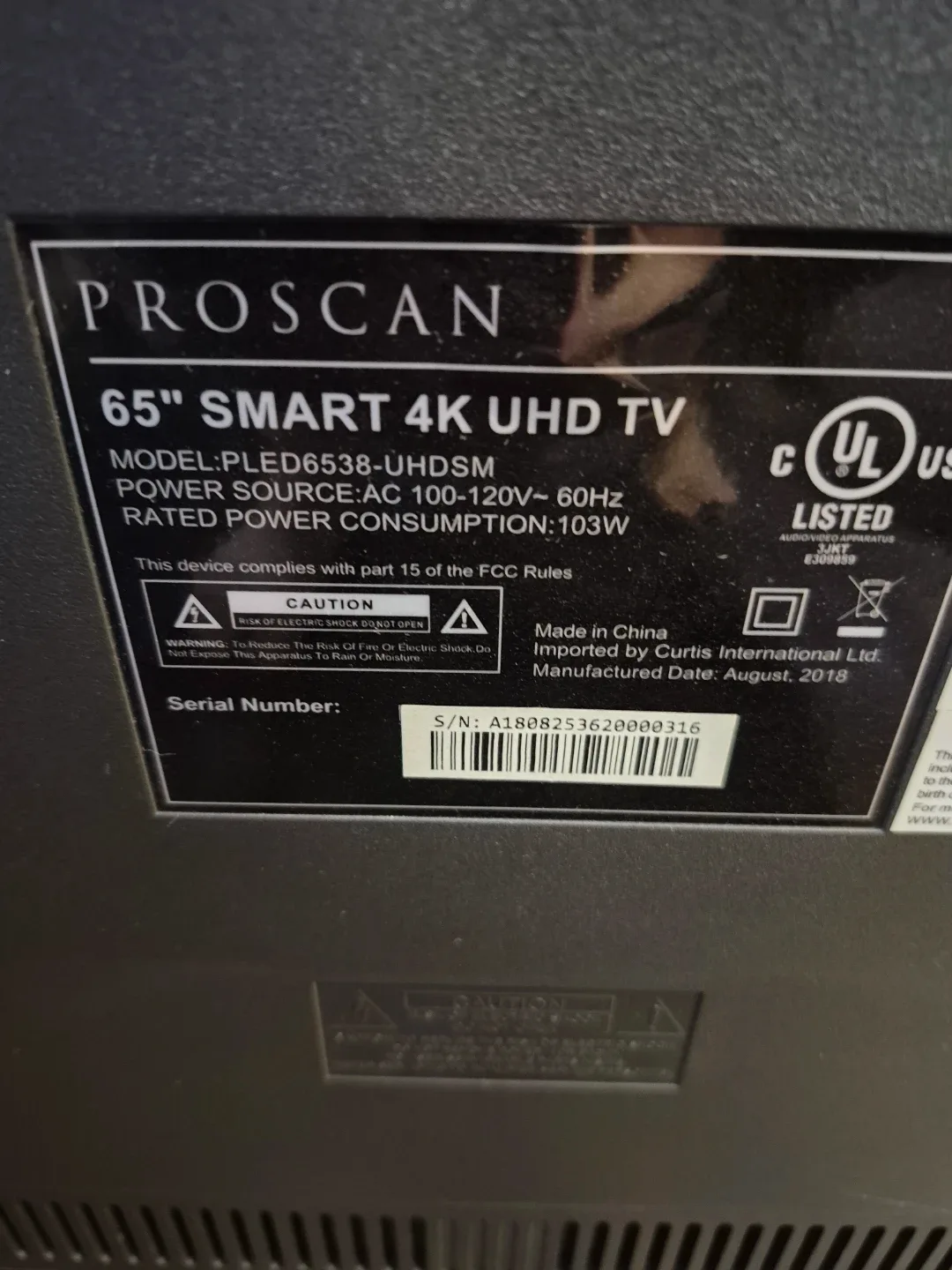 Proscan 65" Smart 4K UHD TV - PLED6538-UHDSM image indicator(2)