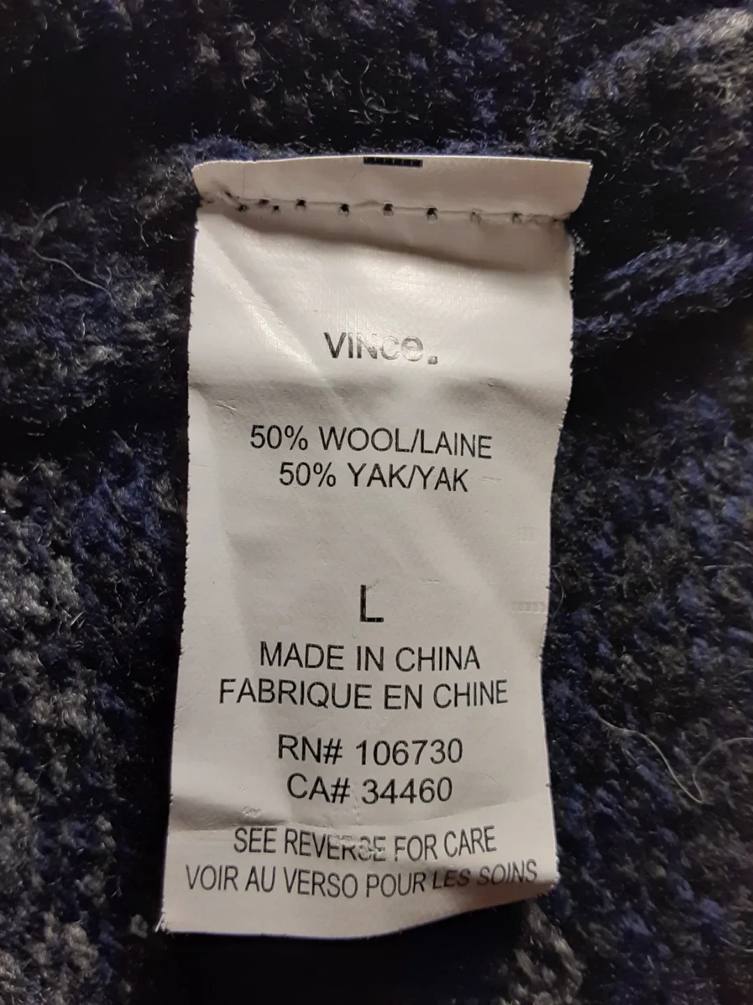 Vince - Wool/Yak - Dark Blue/Black Cardigan | S: L/G image indicator(10)