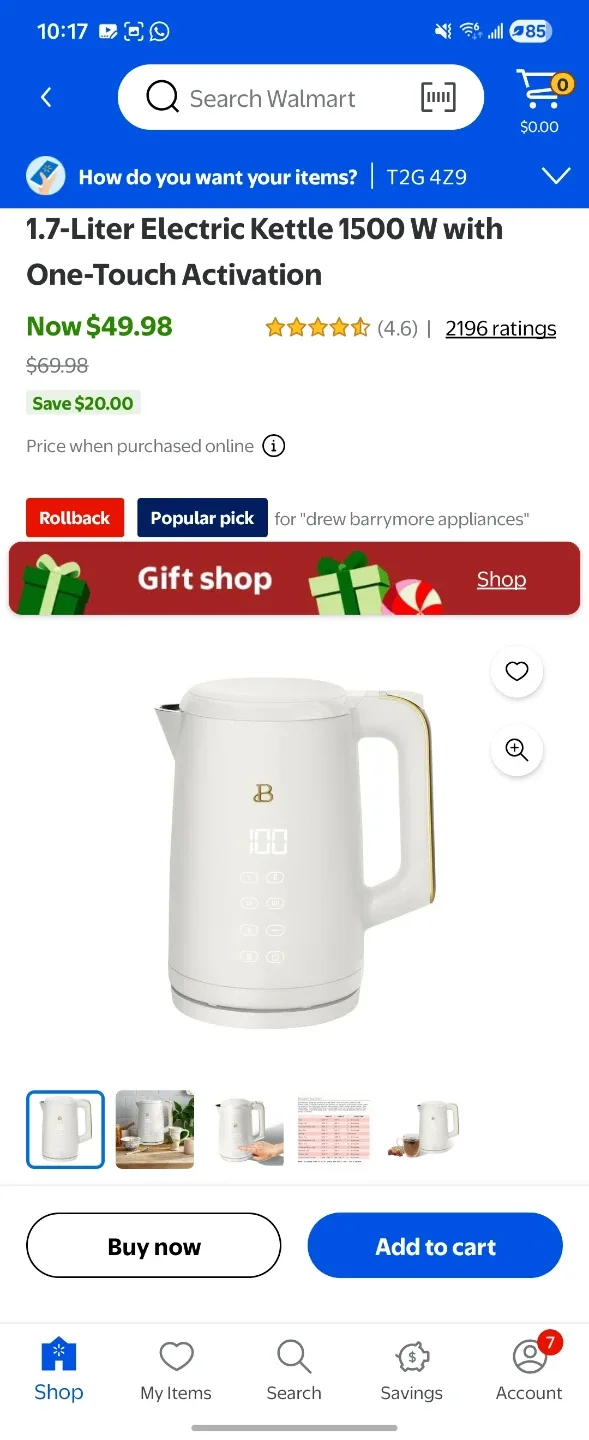 Drew Barrymore 1.7-Liter Electric Kettle image indicator(4)