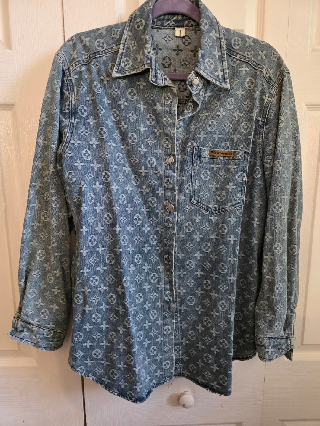 We areayuefa Denim Button-Up Shirt
