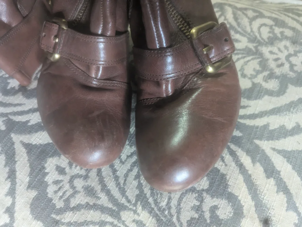 Vince Camuto Brown Leather Boots, Size 8 image indicator(5)