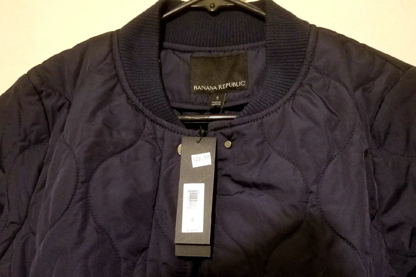 NWT BR Women's Water-Resistant Quilted long bomber jacket image indicator(4)