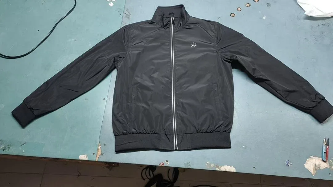 Black Jacket with White Zipper