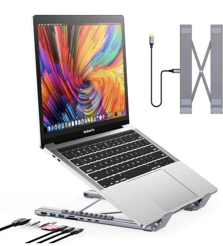 Mukiya USB-C HUB 8-in-1 Hub Laptop Stand - Adjustable - photo 3