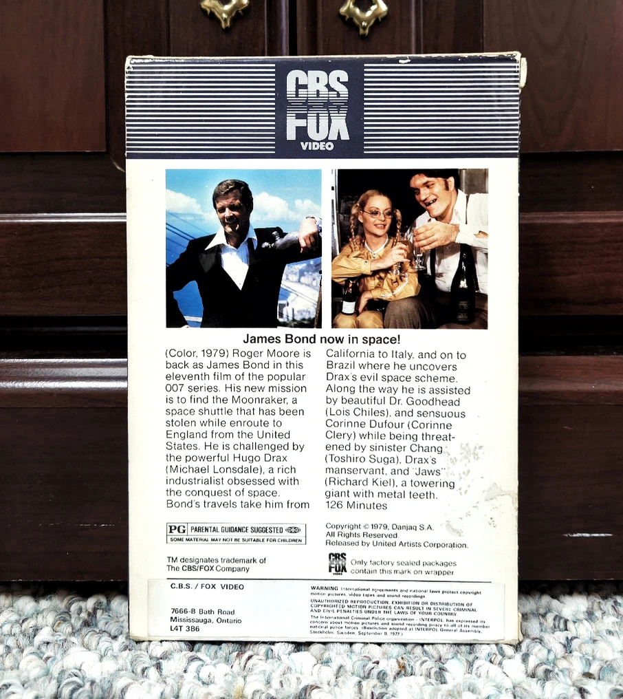 James Bond 007 Moonraker (1984) VHS *RARE* - photo 5