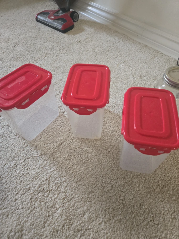 Red-Lidded Food Storage Containers (Set of 3)