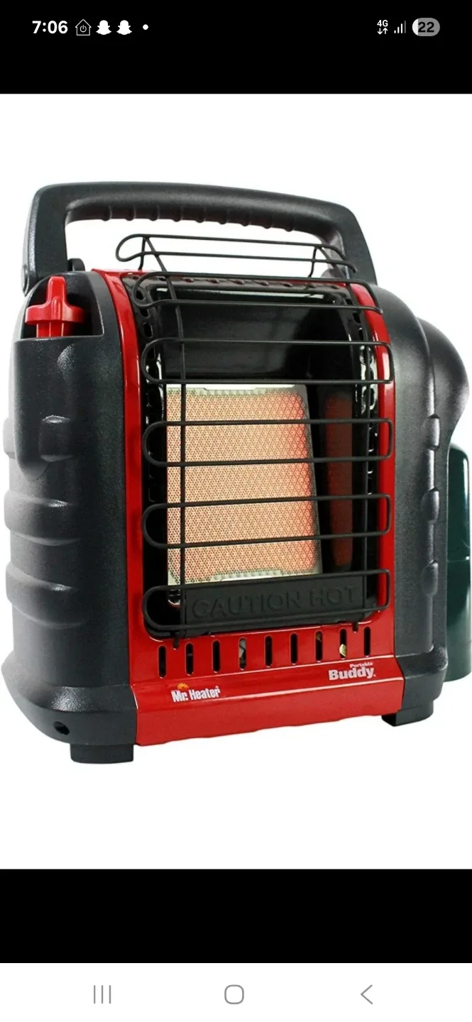 New Black and red portable heater. Handle on top for carrying image indicator(3)