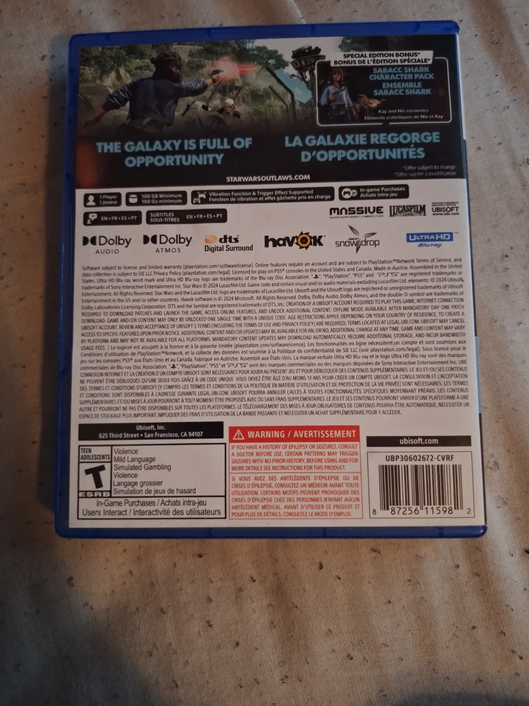 Star Wars Outlaws PS5 Game image indicator(2)