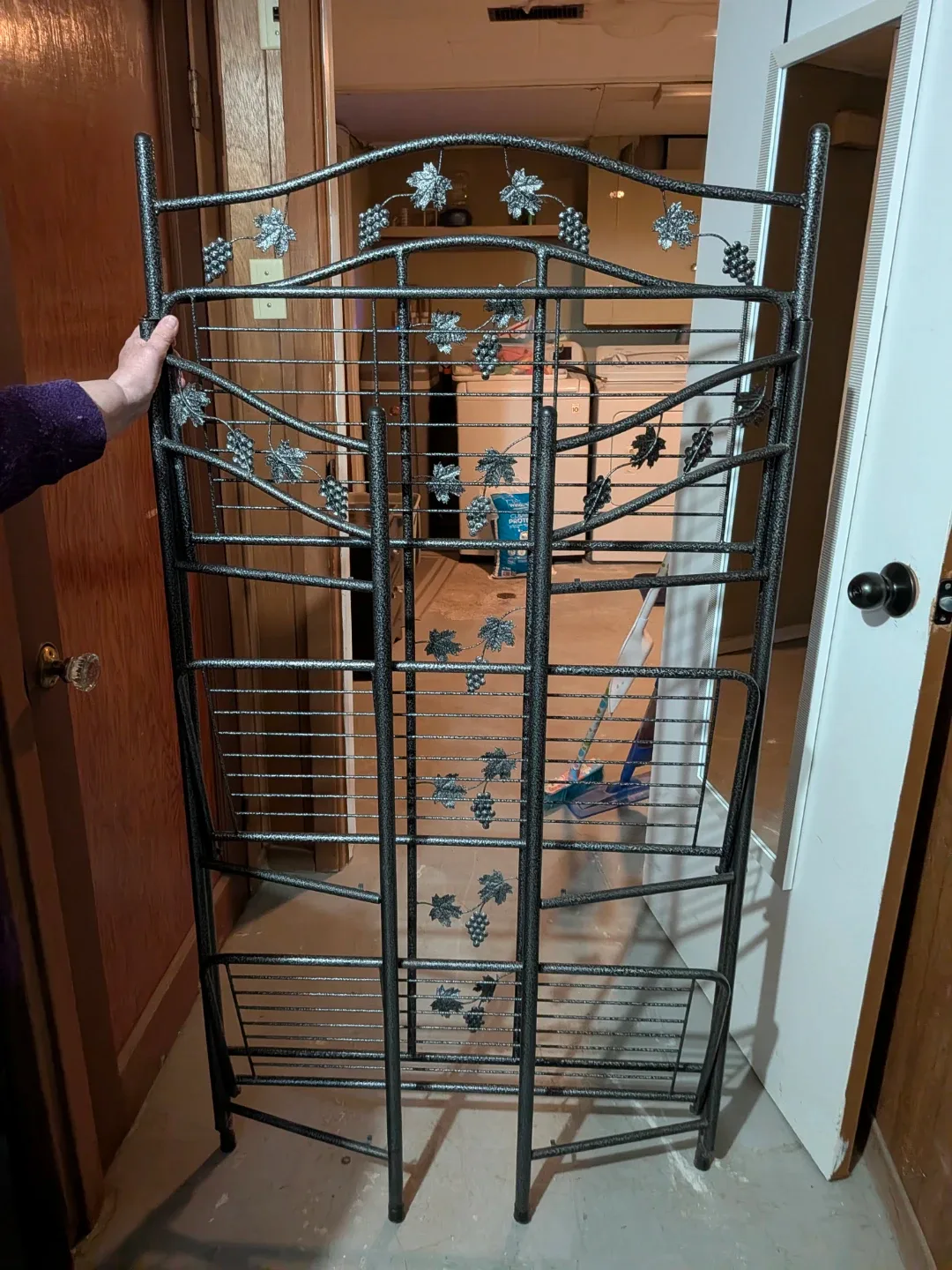 Metal Baker's Rack with Grapevine Design