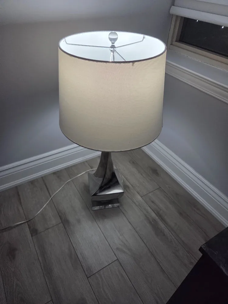 Table Lamp with Silver Base