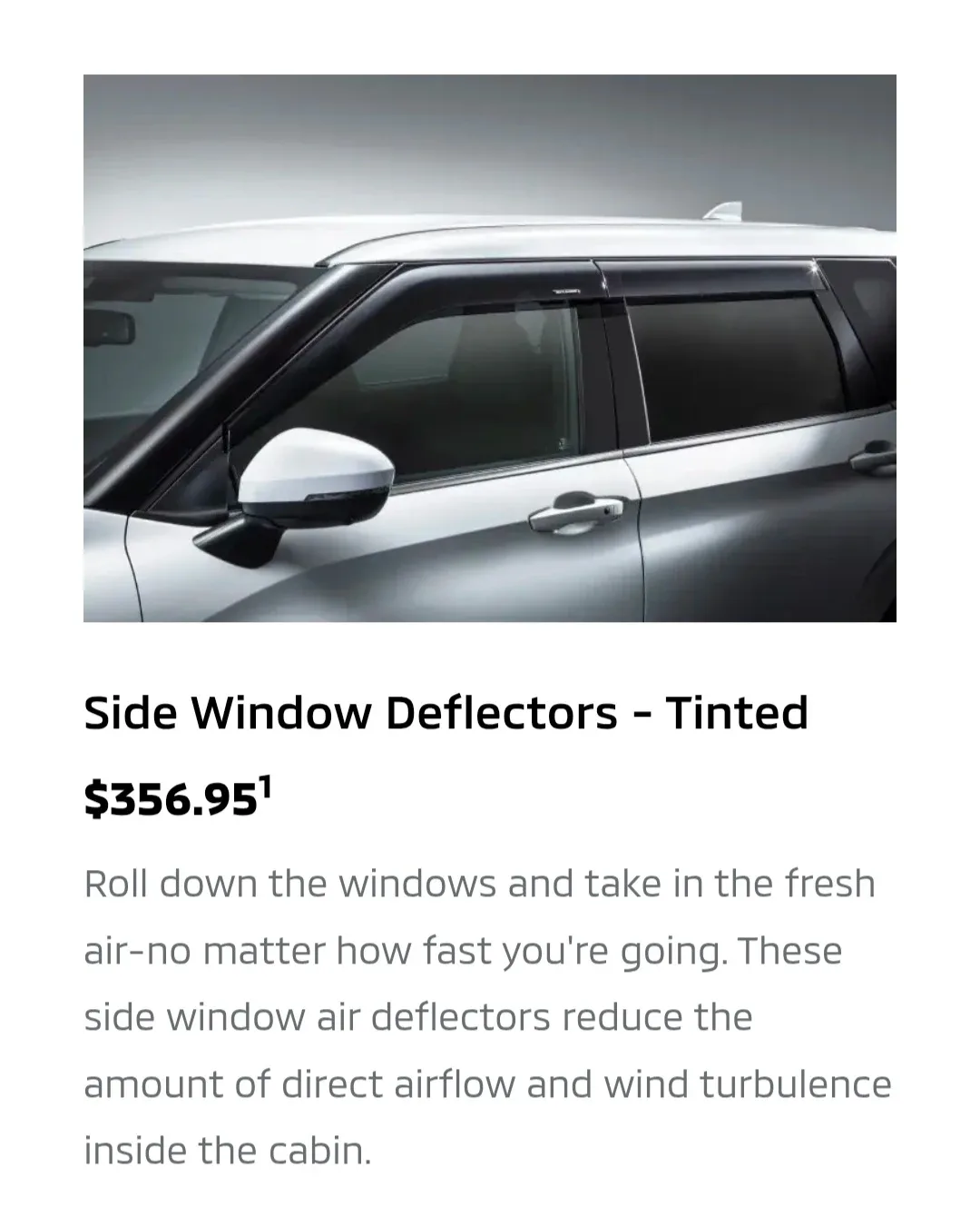 Mitsubishi Outlander Side Window Deflectors - Tinted