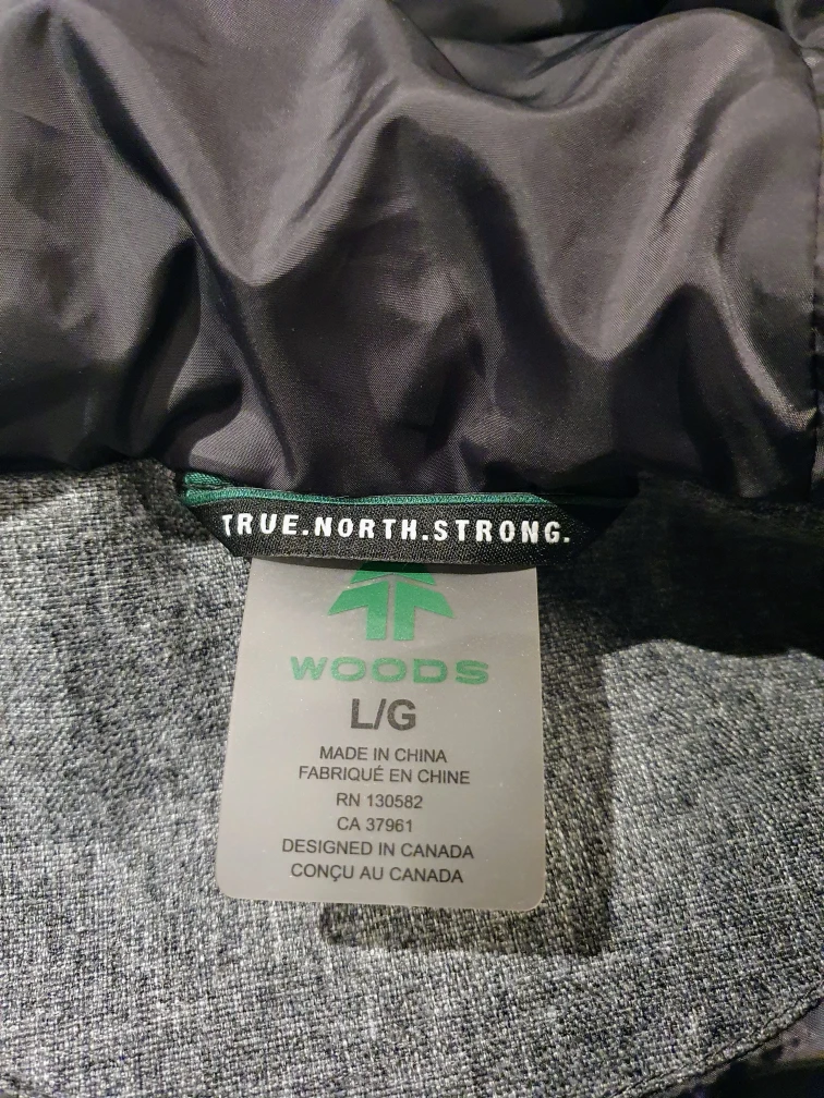 Woods Grey Down-Filled Winter Coat - Size L/G - photo 4