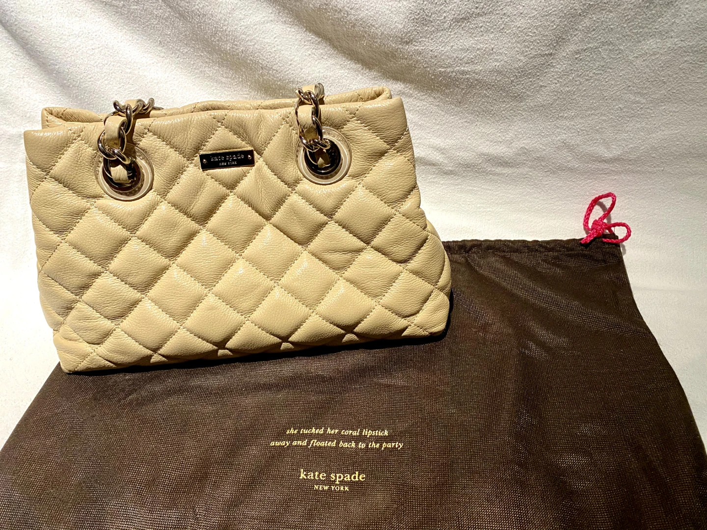 Kate Spade Cream Quilted Leather Shoulder Bag - photo 2