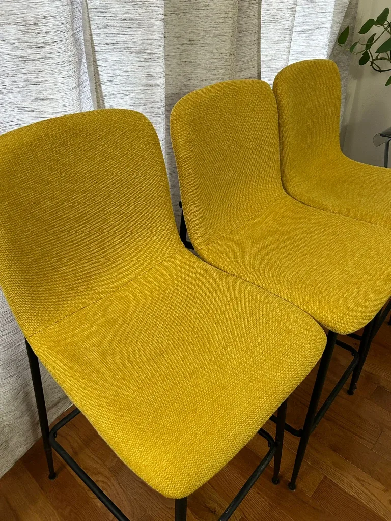 Set of 3 Yellow Counter Height Stools image indicator(3)