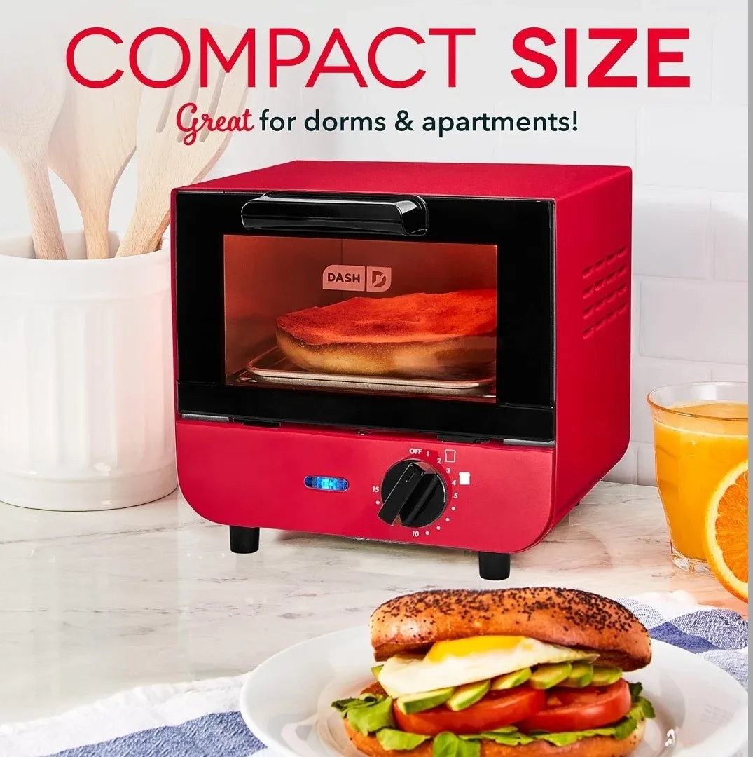 NEW DASH Mini Toaster Oven - Red image indicator(2)