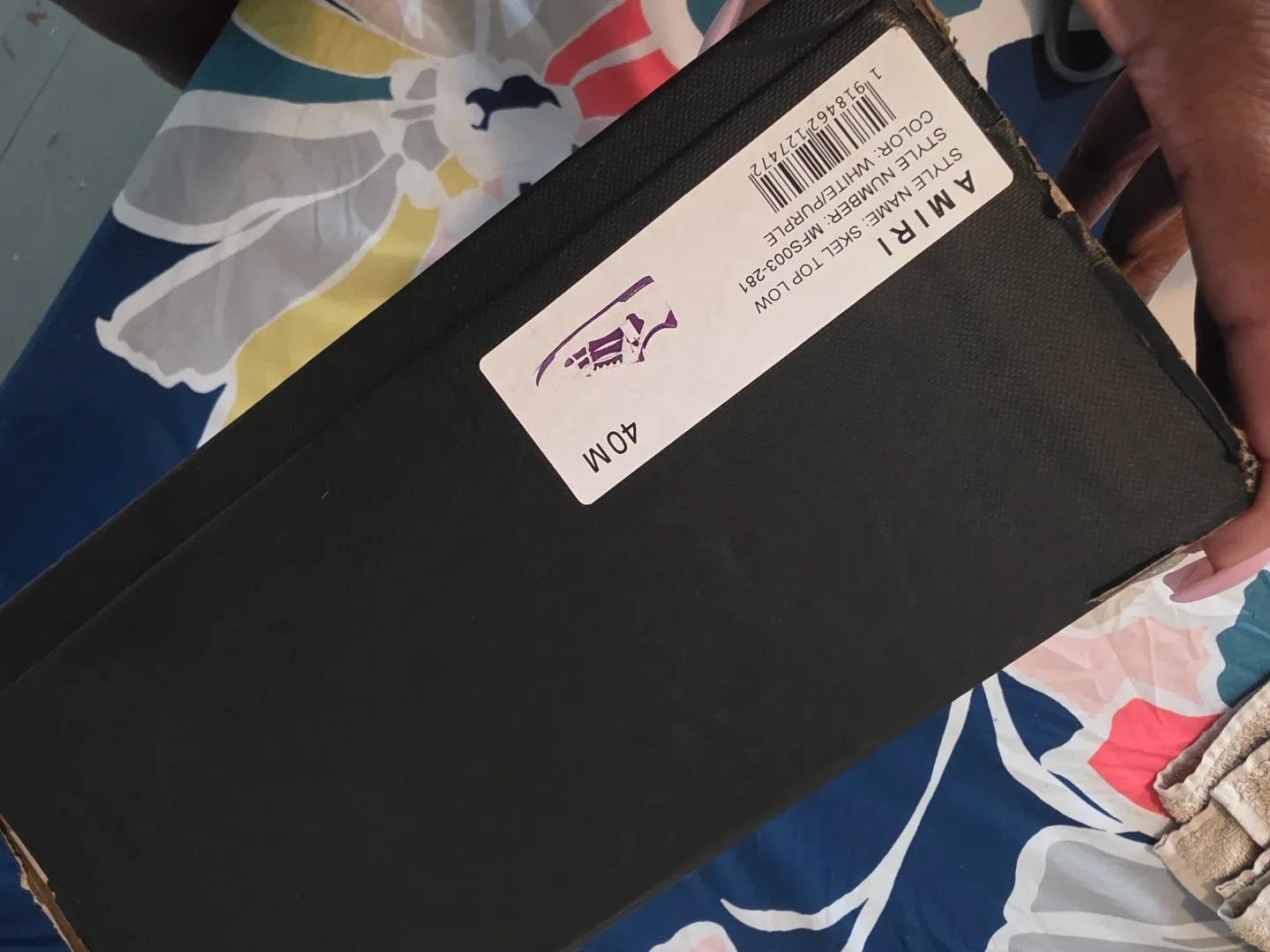 AMIRI Skel Top Low White/Purple, Size 40M