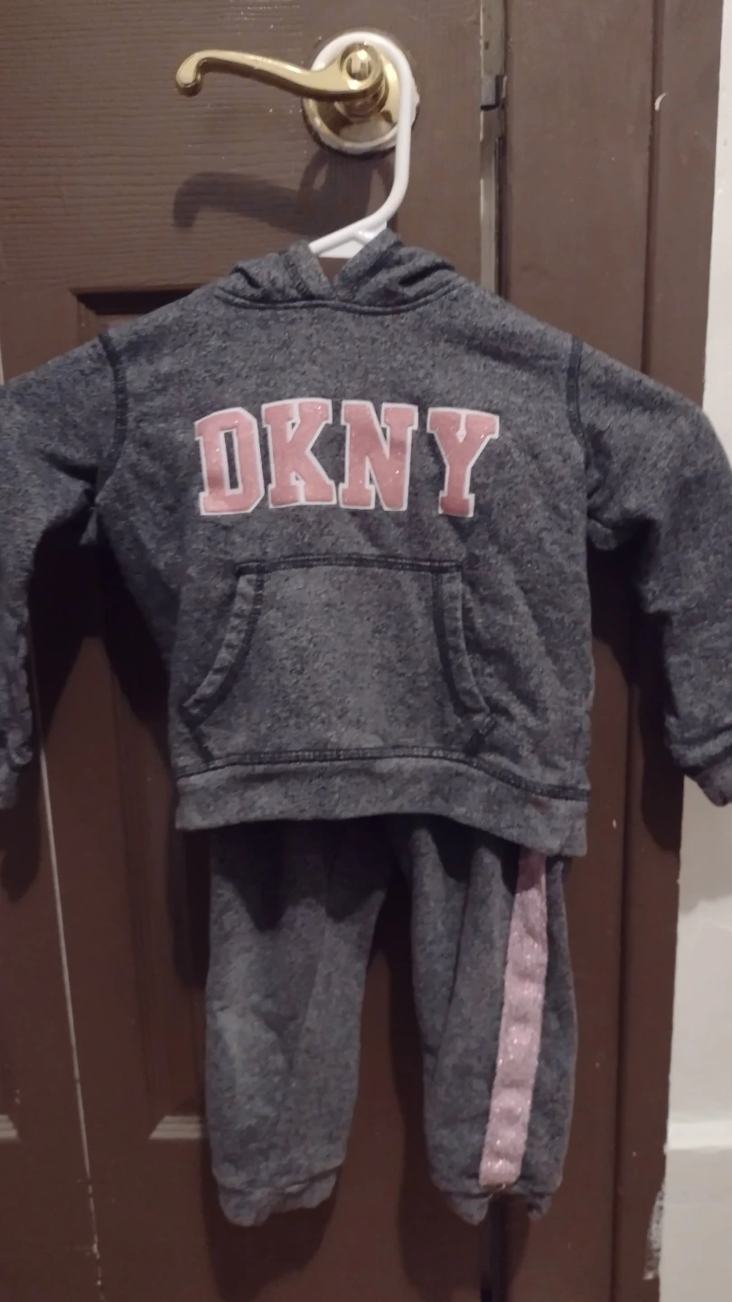 DKNY Kids Grey Hoodie & Pants Set - Size 3T