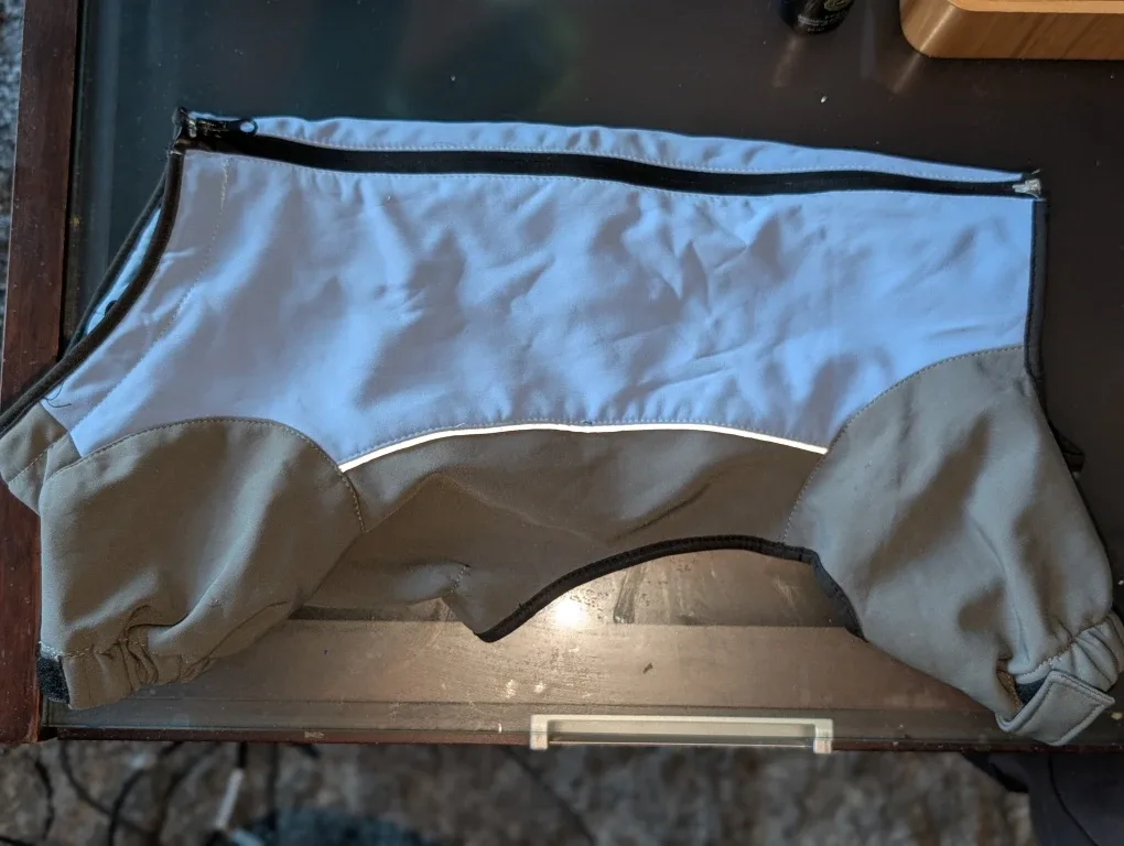 Full body one-piece dog snowsuit