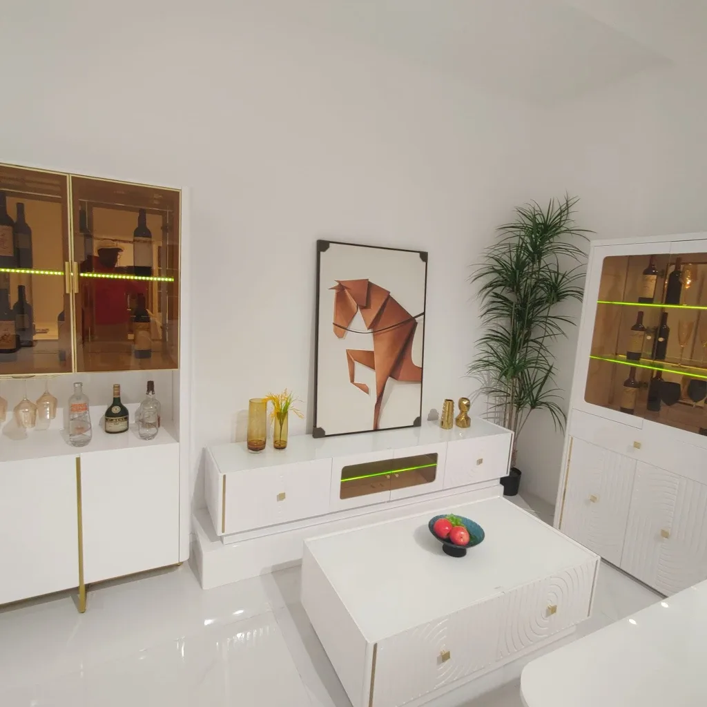 Modern White Living Room Furniture Set