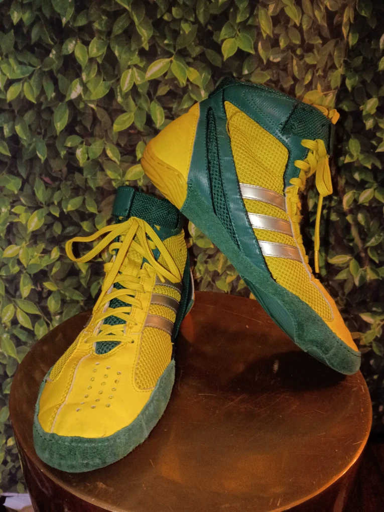 Adidas Wrestling Shoes - Yellow/Green 8.5 - photo 3