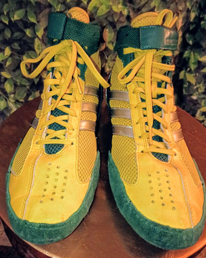 Adidas Wrestling Shoes - Yellow/Green 8.5 - photo 5
