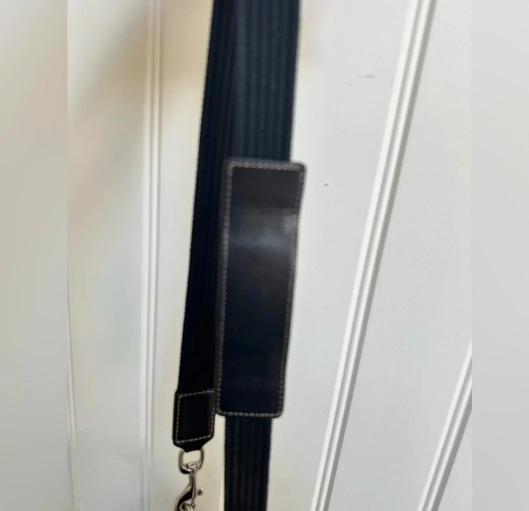 Black  leather  coach crossbody image indicator(3)