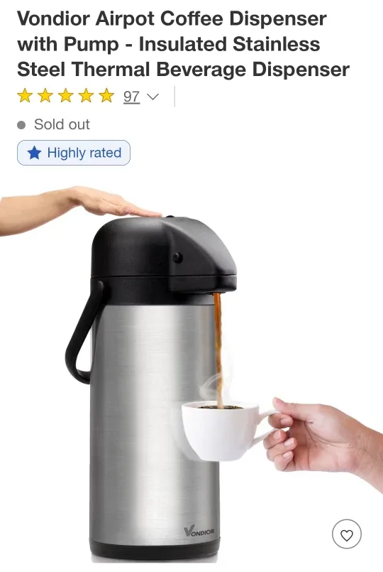 Vondior Stainless Steel Air Pot - 102oz