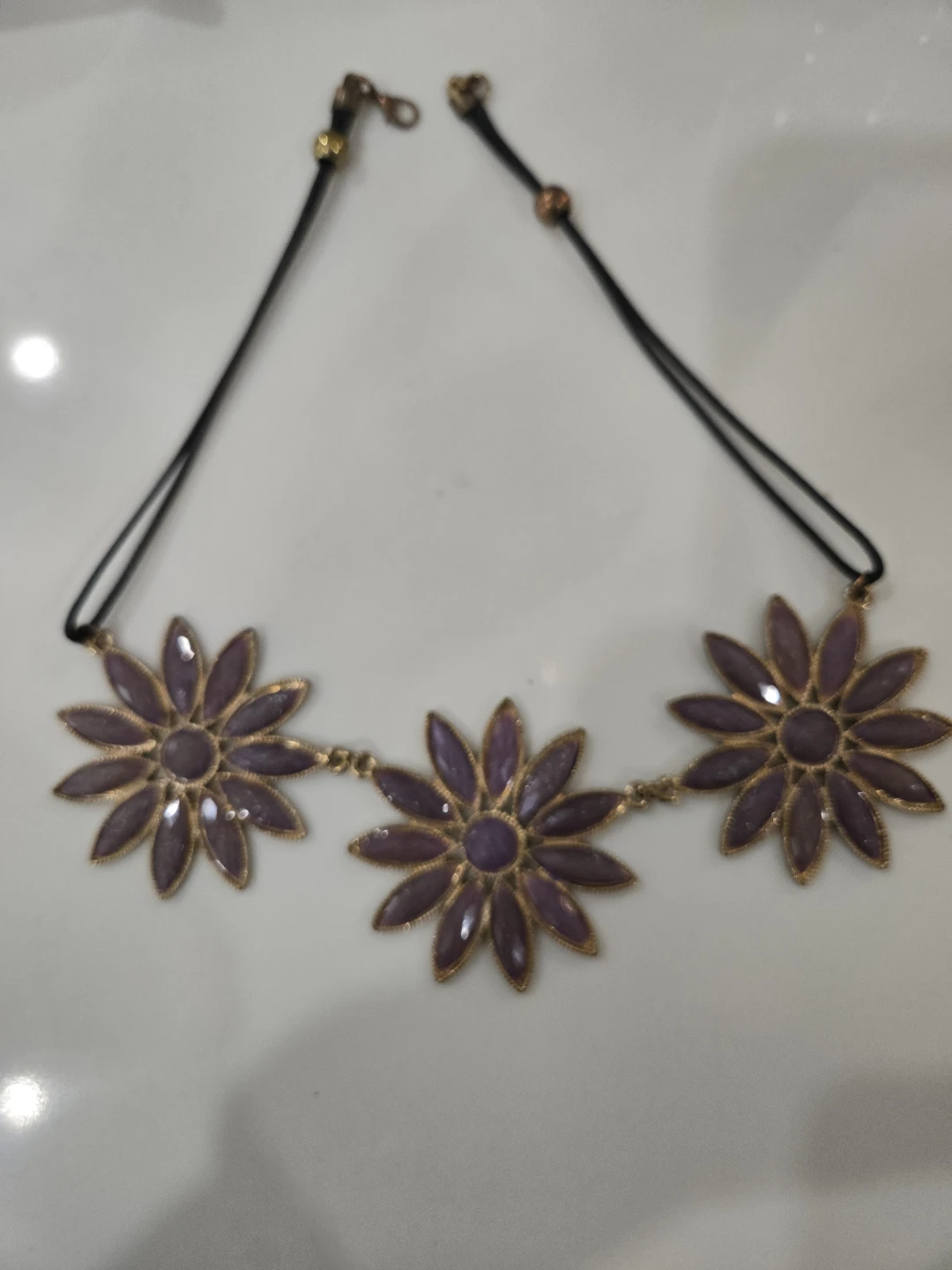 Flower Headband - Purple & Gold - photo 2