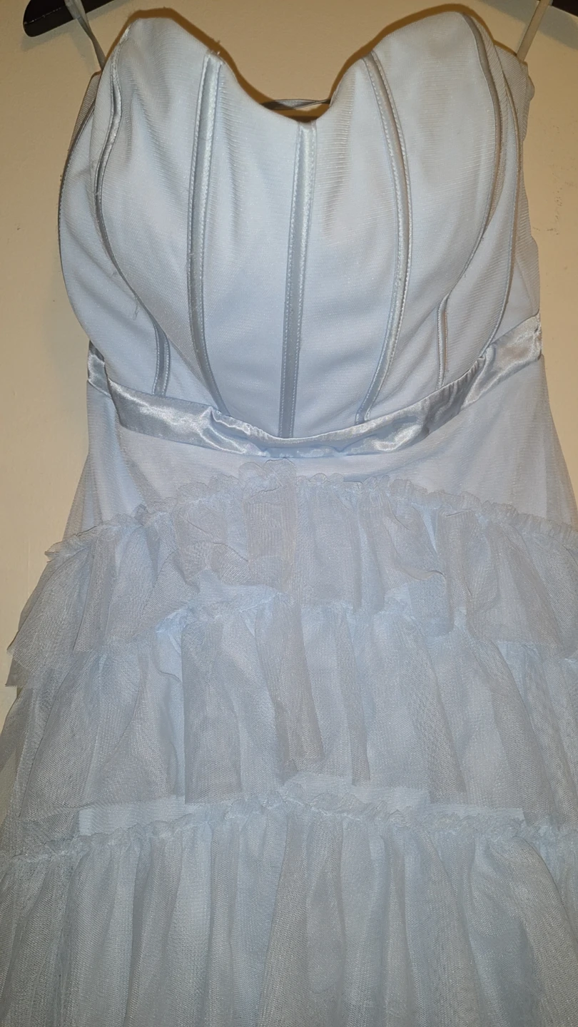 Le Chateau--Light Blue Ruffled Corset Dress - photo 2