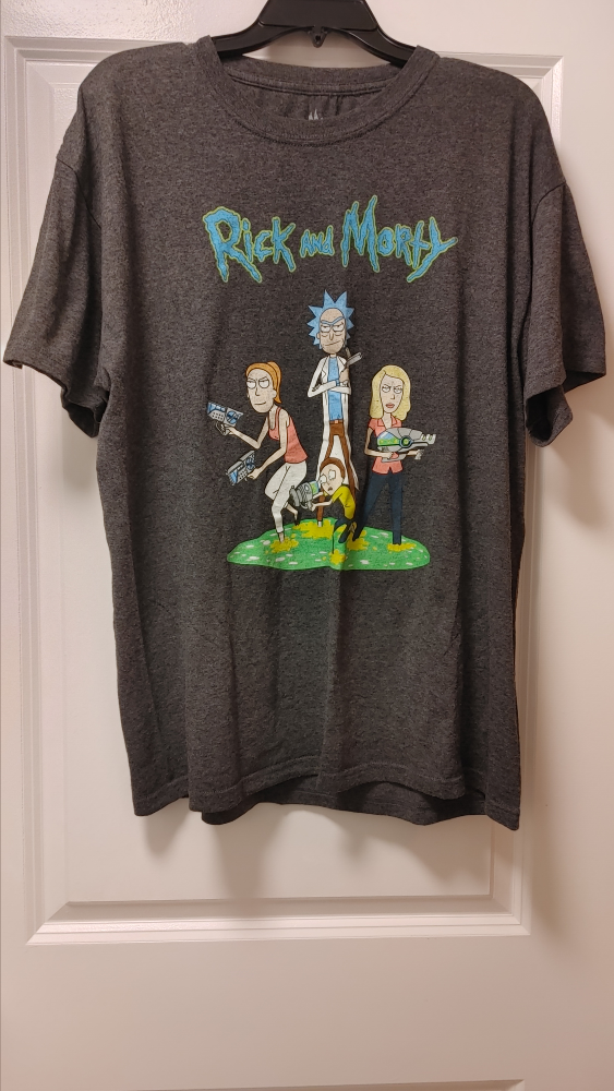 Rick and Morty Grey T-Shirt, Size L