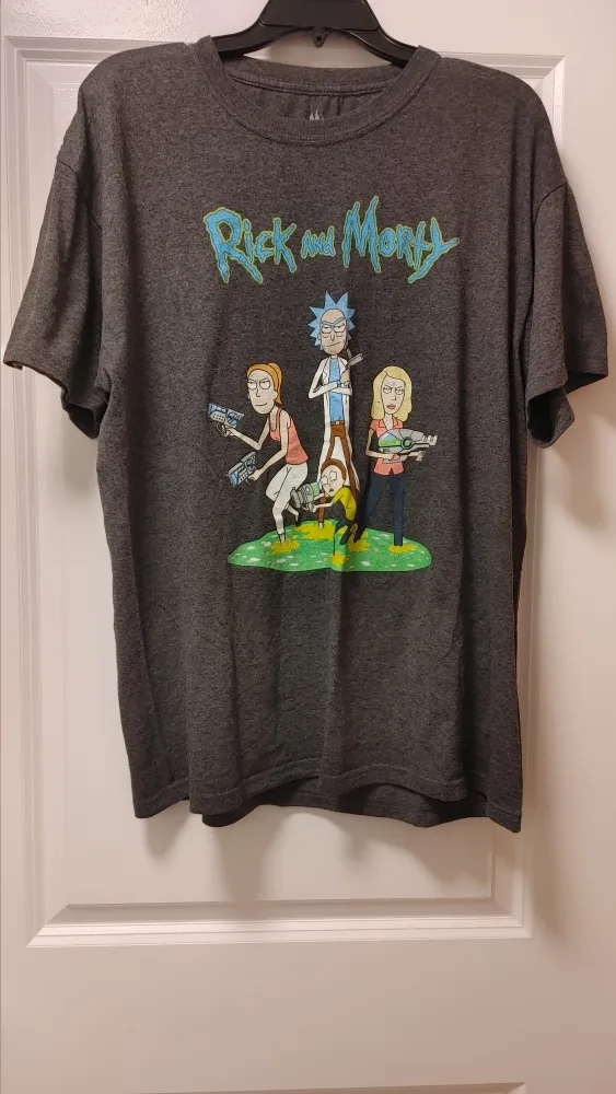 Rick and Morty Grey T-Shirt, Size L