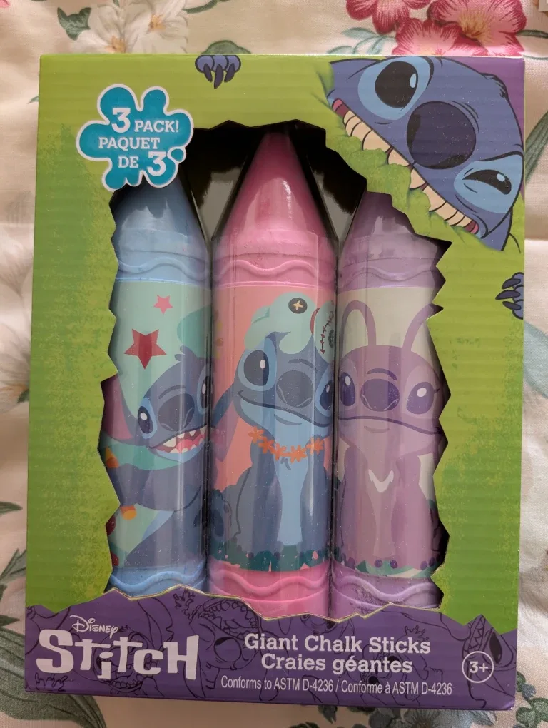 New Disney Stitch Giant Chalk Sticks - 3 Pack