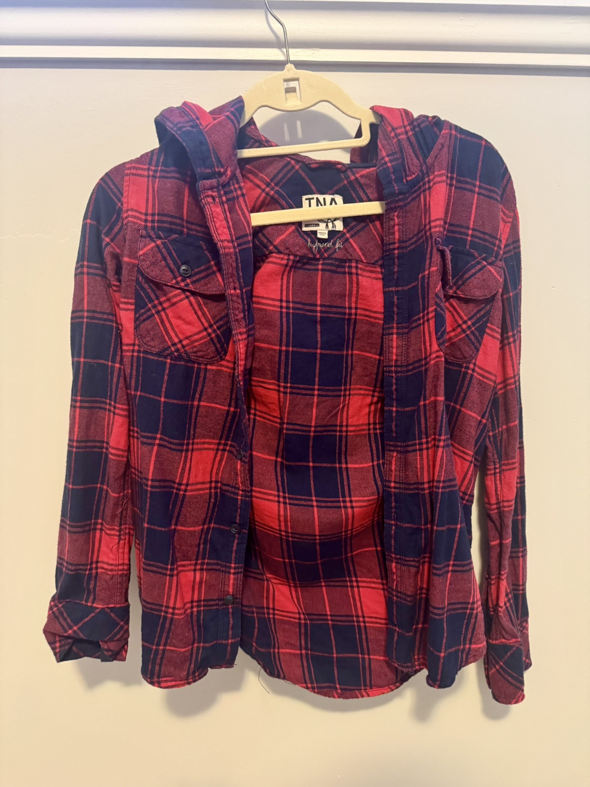 TNA Flannel Button-Up Shirt from Aritizia