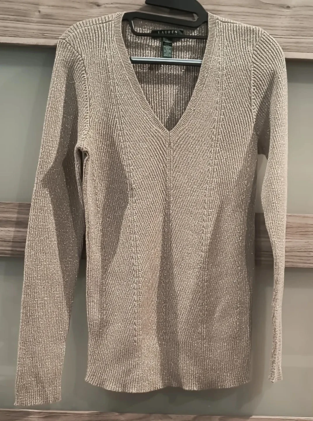 Ralph Lauren Metallic Knit Sweater - Size L image indicator(5)