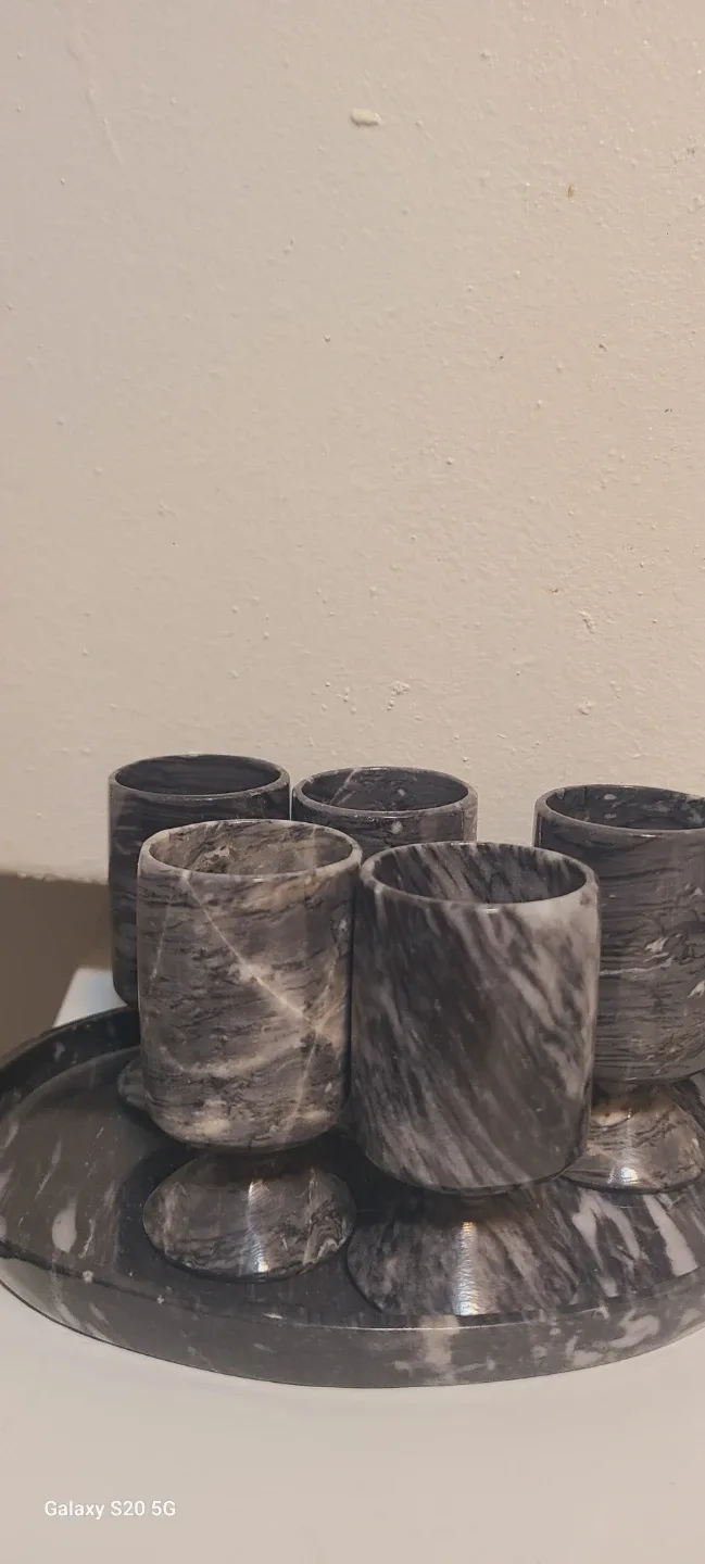 Marble Egg Cups with Matching Tray image indicator(4)