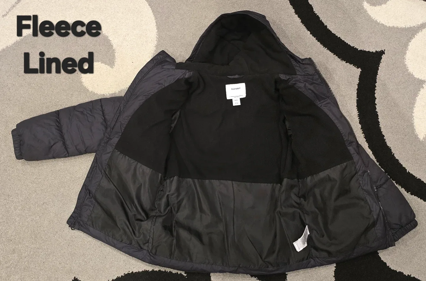 Old Navy Boys Black Puffer Jacket - Size M (8) image indicator(5)