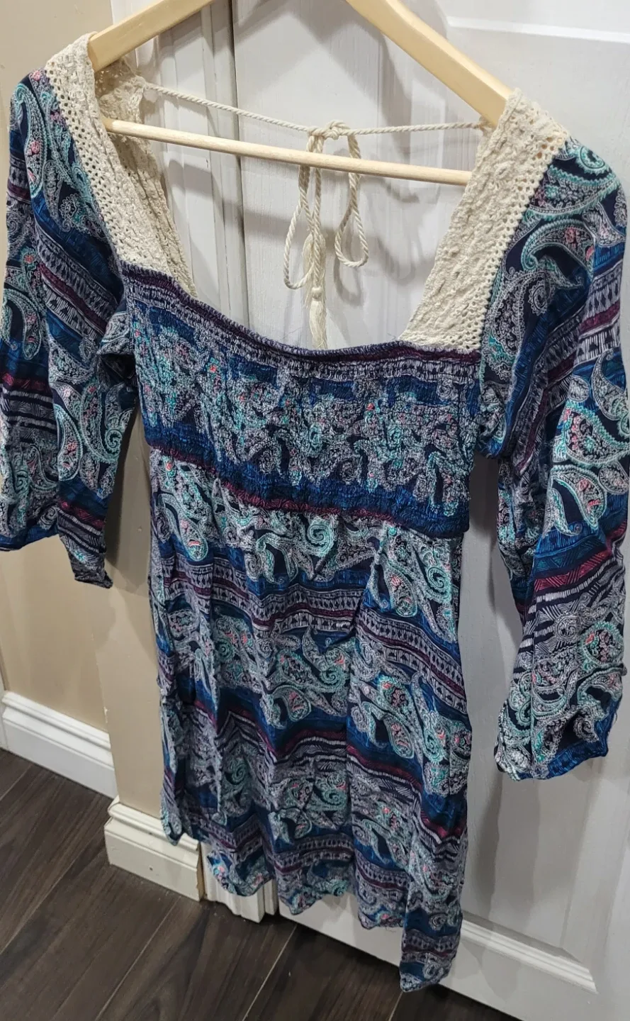 Boho dress with crochet detail image indicator(2)