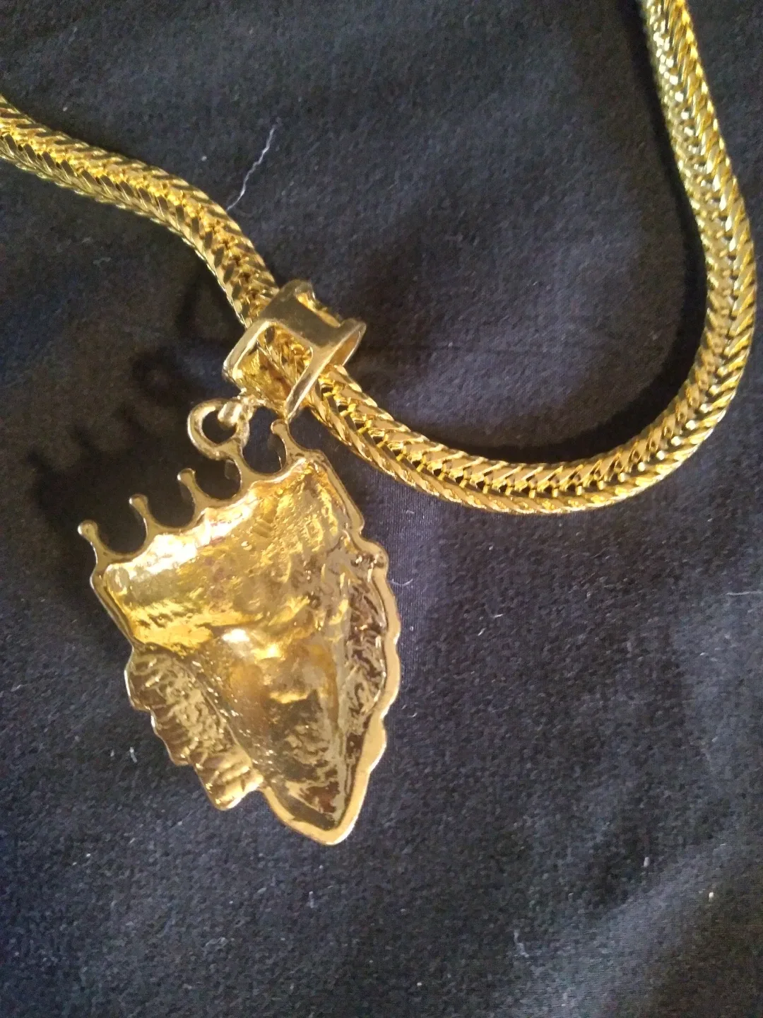 Mens necklace and pendant **18K GOLD PLATED ** image indicator(3)