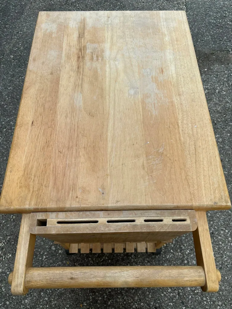 Wooden Butcher Block Kitchen Cart image indicator(8)