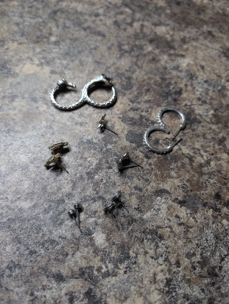 Assorted Earrings and Snake Ring. image indicator(3)