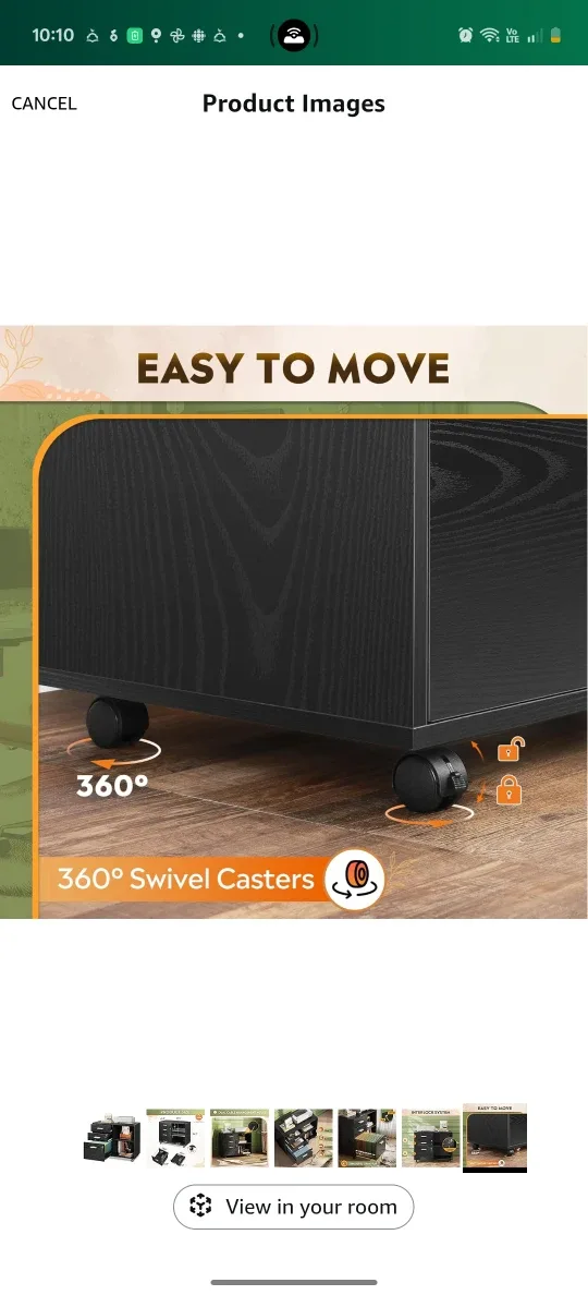 Black Wood Filing Cabinet with Lockable Drawers image indicator(9)